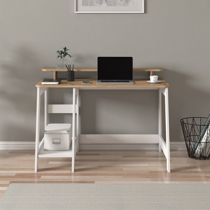 Hanah Home Escritorio de Estudio Blanco y Roble